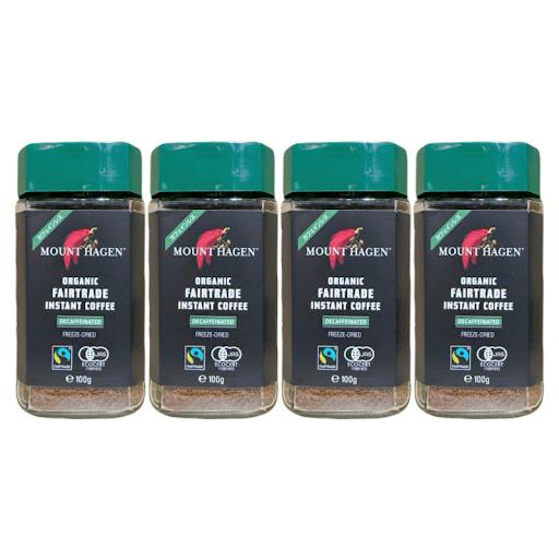 マウントハーゲン カフェインレス オーガニック インスタントコーヒー 100g 4個セット 緑キャッ...