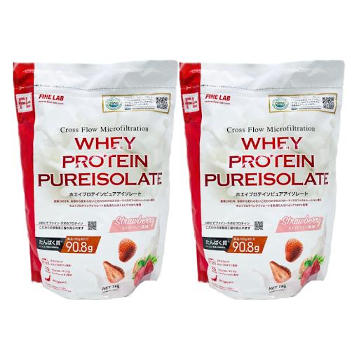 ファインラボ ホエイプロテイン ピュアアイソレート ストロベリー風味 1kg 2個セット WPI 賞...