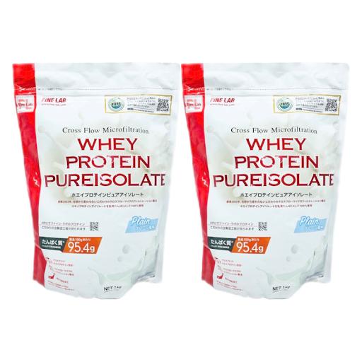 ファインラボ ホエイプロテイン ピュアアイソレート プレーン風味 1kg 2個セット WPI 賞味期...