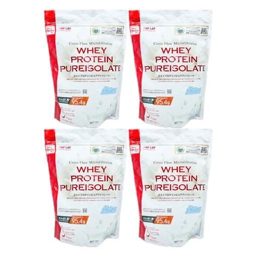 ファインラボ ホエイプロテイン ピュアアイソレート プレーン風味 1kg 4個セット WPI 賞味期...