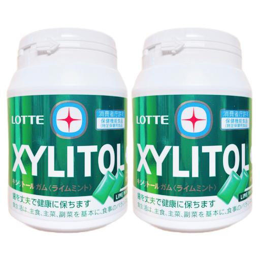 ロッテ キシリトールガム ライムミント メガボトル 290g 2個セット ボトルガム 大容量 緑のボ...