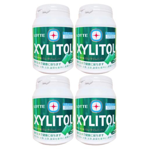 ロッテ キシリトールガム ライムミント メガボトル 290g 4個セット ボトルガム 大容量 緑のボ...