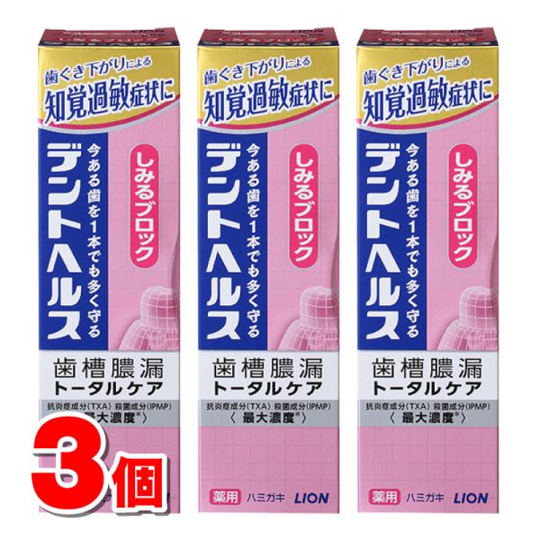 【医薬部外品】 ライオン デントヘルス 薬用ハミガキ しみるブロック 85g　×3個 ★