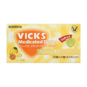 【指定医薬部外品】 大正製薬 ヴイックス メディケイテッドドロップ シュガーレス ハニーレモン 25個 ★