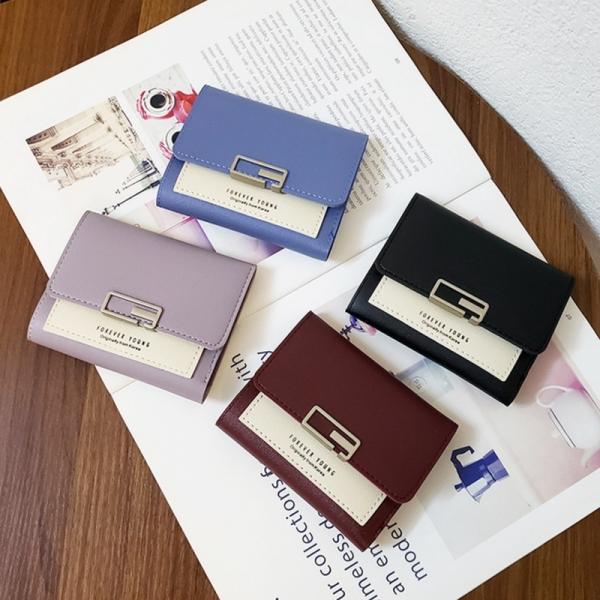 財布 折財布 合成皮革 三つ折り 3つ折り カード 韓国 薄型 使いやすい 小さめ シンプル かわい...