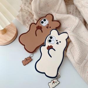 iphone12 ケース 韓国 iphone11 ケース iphonese ケース iphone12 mini ケース iphone xs xr ケース シリコン ウサギ うさぎ アニマル チャーム レディース