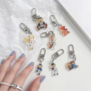 アクセサリー チャーム キーリング キーホルダー くま ベアー ポーチ AirPods AirPodspro 財布 かわいい シンプル おしゃれ ペア 飾り 小さめ メンズ レディース