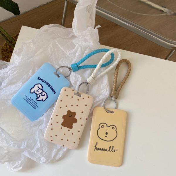定期入れ カード入れ カードケース IDケース 社員証 アニマル くま 犬 コアラ キーリング コン...