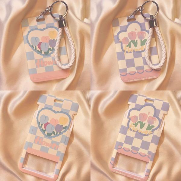 定期入れ カード入れ カードケース カード収納 IDケース 社員証 チューリップ キーリング フラワ...