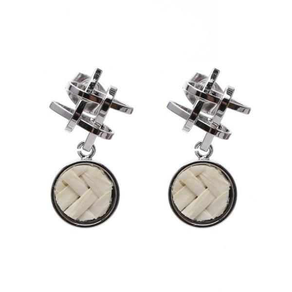 シルバーシャープサークルラタンピアス ホワイト ピアスアクセサリー レディース シンプル おしゃれ ...