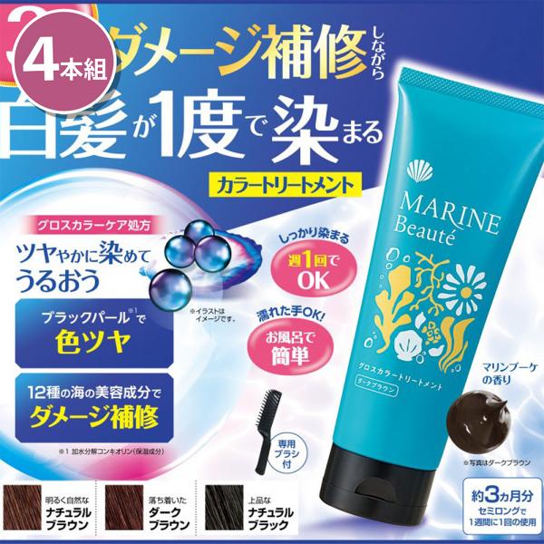 まとめ買い トリートメント ダークブラウン 4個マリンボーテ グロスカラー 白髪ケア 美容 きれい ...