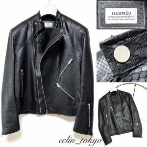 HERMES 美品▽HERMES エルメス ゴートレザー ジップアップ