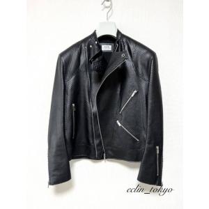 HERMES レザー ライダース ジャケット 黒の詳細画像5