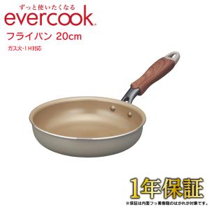 evercook エバークック ガス・IH対応 20cm フライパン 数量限定カラー グレー EIFP20GY ドウシシャ