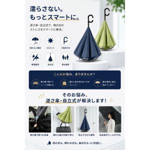 晴雨兼用傘 逆さ傘 傘 逆傘 強風対策 強化骨...の詳細画像1
