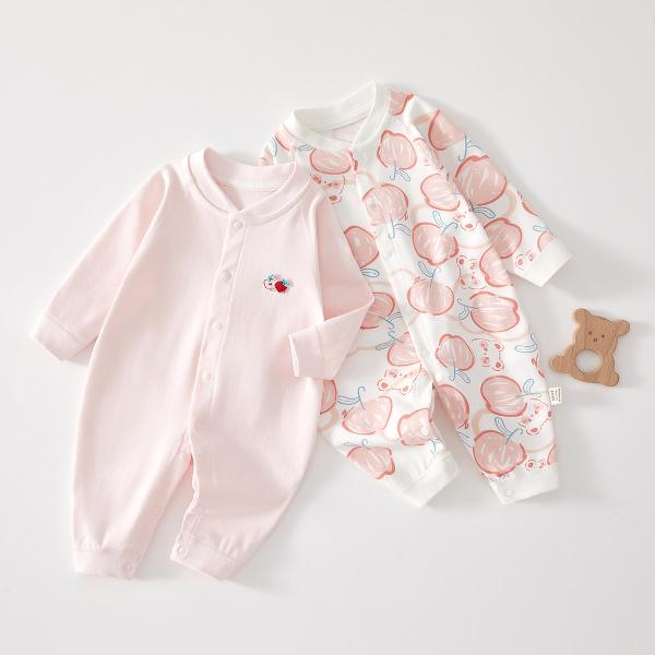 ロンパース カバーオール 肌着 長袖 春秋 コットン100% 綿 新生児 ベビー服 50 60 70...