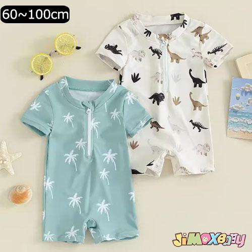 子供水着 ベビー水着 男の子 ボイズ 子供服 キッズ 前開きタイプ ファスナー ワンピース プールグ...