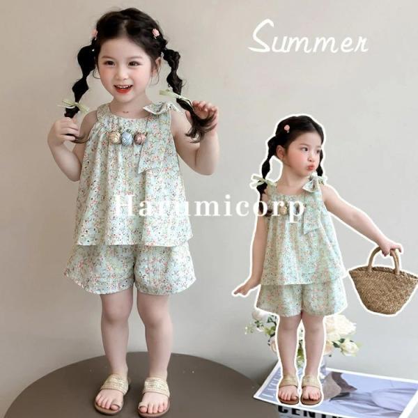 セットアップ キッズ ベビー服 ジャージ 上下セット ジュニア 赤ちゃん 子供服 女の子花柄 tシャ...