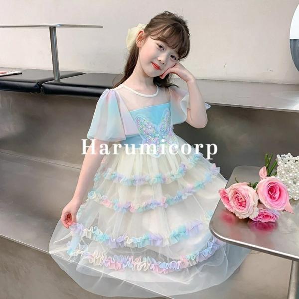 ベビー服 ドレス ロンパース 女の子 ワンピース チュール 蝶 フォーマル ドレス おしゃれ 可愛い...