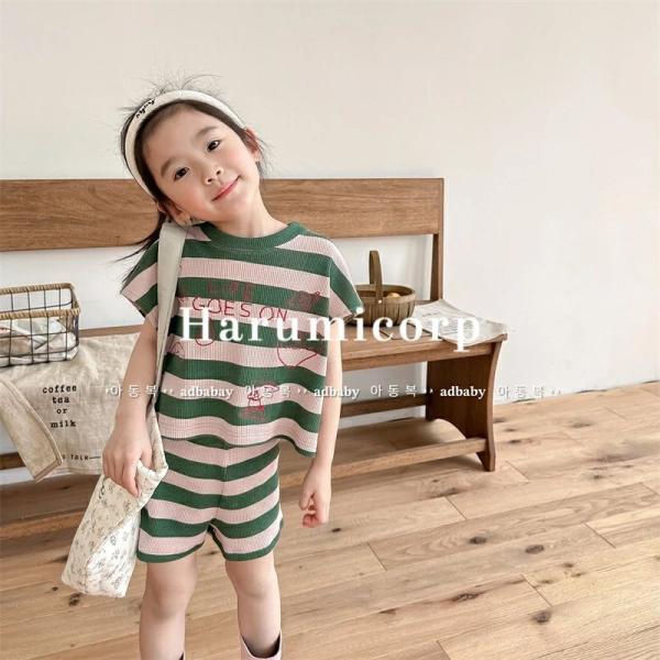 韓国子供服 セットアップ 女の子 tシャツ キッズ ハーフパンツ 子供服 春 夏 トップス シャツ ...