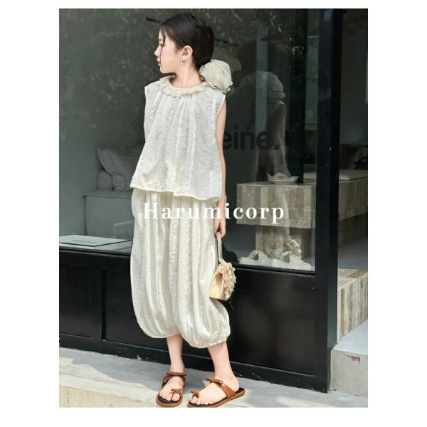 セットアップ キッズ ベビー服無地 棉女の子 tシャツ 七分パンツ おしゃれ 可愛い 子供服 夏 少...