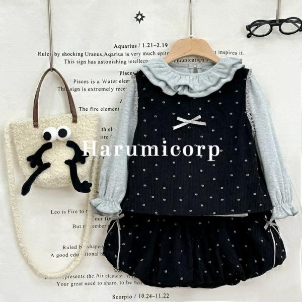 セットアップ キッズ ベビー服 女の子 カーディガン ワンピース 子供服 上下セット トップス 長袖...