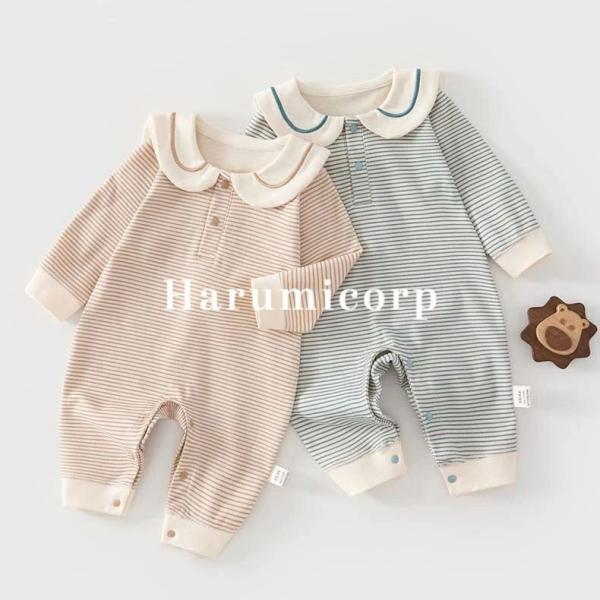 襟付き ベビー ロンパース 長袖 男の子 女の子 新生児 赤ちゃん ベビー服 秋冬 冬 秋 ベビーロ...