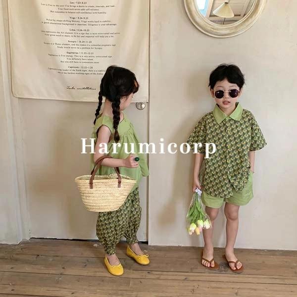 セットアップ キッズ 女の子 男の子 子供服 上下セット シャツ 半袖 ハーフパンツ ショートパンツ...