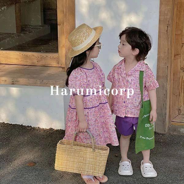 子供服 ワンピース 女の子 セットアップ 男の子 シャツ 半袖 ハーフパンツ キッズ 韓国子ども服 ...