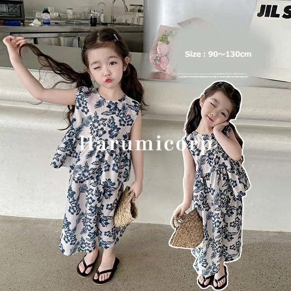 セットアップ キッズ 女の子 子供服 上下セット tシャツ ガウチョパンツ おしゃれ 可愛い 韓国こ...