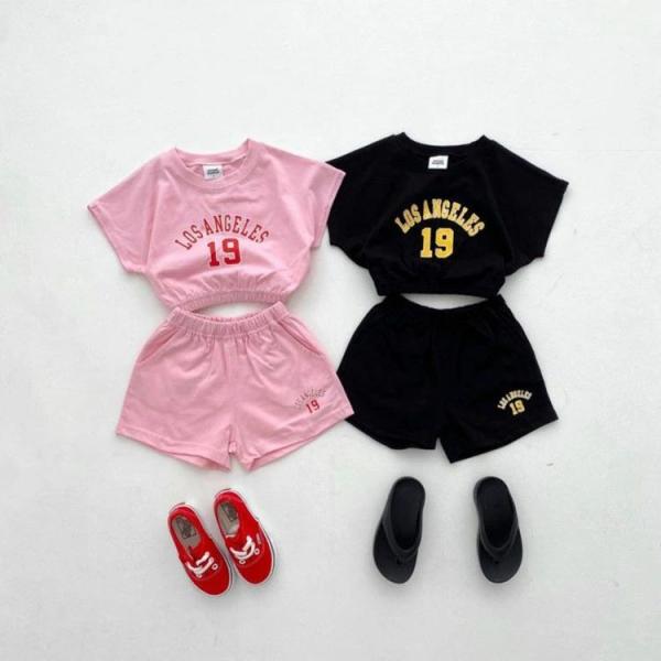 セットアップ キッズ ベビー ジャージ 上下セット 半袖 女の子 男の子 tシャツ 綿 ショートパン...