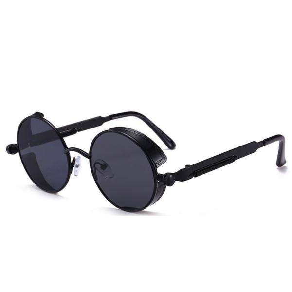 サングラス 丸型 UVカット デザイナーズ ファッション メタルフレーム メガネケース 眼鏡拭き 付