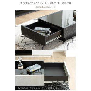 センターテーブル ガラステーブル 大理石調 日...の詳細画像5