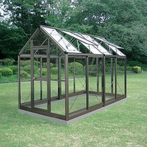 アルミ製ガラス温室B-2型 間口1800×桁行3576×高さ2372mm2.0坪 アンカー