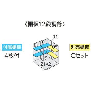 イナバ物置 フォルタ FS-2618S用オプション 別売棚Cセット : 環境生活