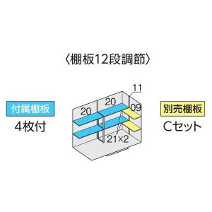 イナバ物置 フォルタ FS-2214S（棚板付き） イナバ物置 フォルタ フランネルグレー FS-2214HF 一般型 標準組立付