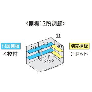イナバ物置 フォルタ FS-2214S用オプション 別売棚Cセット : 環境生活 
