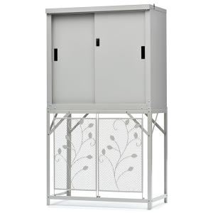 三角屋根収納庫付き室外機カバー 天然木エアコン室外機カバー