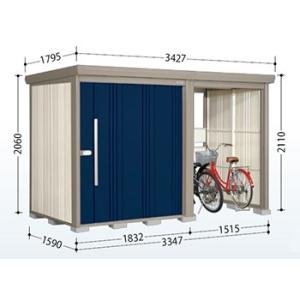 タクボ物置 屋外 大型 Mr.ストックマン プラスアルファ TP-3315 幅3427×奥行1795×高さ2110mm 一般型