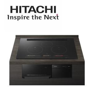 日立 HT-M350KTWF(K) 幅75cm 3口IH IHクッキングヒーター ダブルオールメタル対応 プレミアムブラック