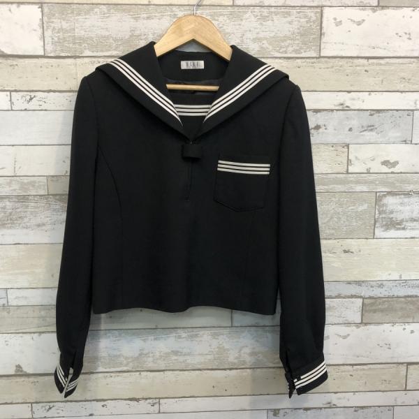 【ランクB】セーラー服 165A エル 黒 スリムシルエット ストレッチ ウール50％ 上着 中学生...