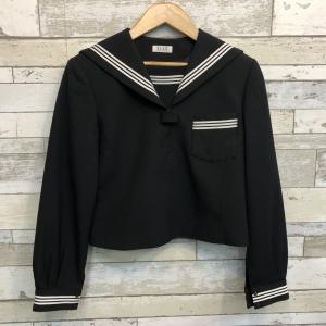 【ランクA】セーラー服 165A  ELLE 黒 スリムシルエット ストレッチ ウール50％ 上着 ...