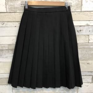 【ランクB】夏スカート 24本ヒダ 富士ヨット 66×56 黒  ウール15％ 中学生 高校生 女子制服  中古学生服