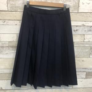 【ランクA】冬スカート 20本ヒダ TOMBOW 69×57 紺 ウール50％ 中学生 高校生 女子制服 中古学生服