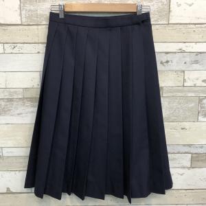 ランクB 冬スカート 20本ヒダ TOMBOW 72×63 紺 ウール50％ 中学生 高校生 女子制服 中古学生服