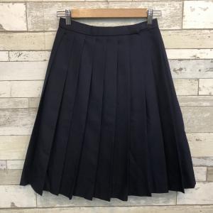 ランクB 冬スカート 69×57 20本ヒダ TOMBOW 紺 ウール50％ 中学生 高校生 女子制服 中古学生服