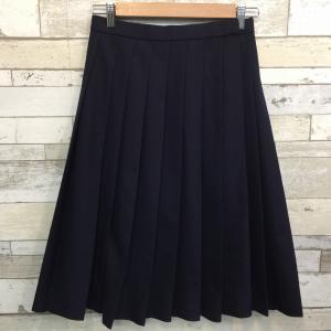 ランクC 冬スカート 20本ヒダ TOMBOW 72×63 紺 ウール50％ 中学生 高校生 女子制服 中古学生服