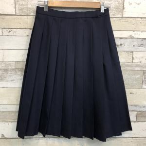 【ランクB】冬スカート 20本ヒダ TOMBOW 72×60 紺 ウール50％ 中学生 高校生 女子制服 中古学生服