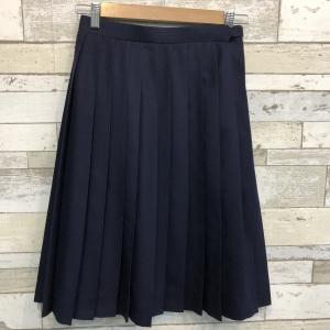 ランクC 冬スカート 24本ヒダ 66×59 紺 ウール50％ 中学生 高校生 女子