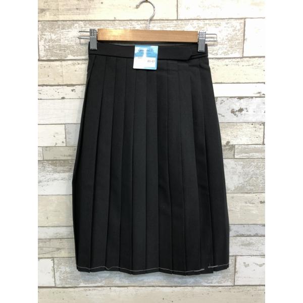 【新品未使用】アウトレット品 在庫限り 24本ひだ 涼感サマースカート 黒 ポリ80％レーヨン20％...
